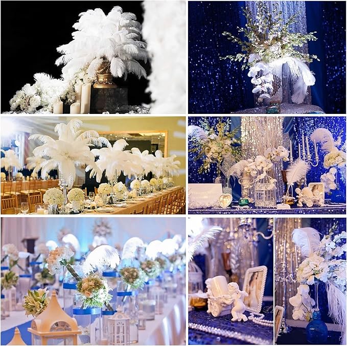 THARAHT Red Ostrich Feathers 12pcs Large Natural Bulk 16-18Inch 40cm-45cm for Wedding Party Centerpieces Halloween and Home Decoration Feathers
