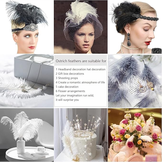 THARAHT Pink Ostrich Feathers 24pcs Natural Bulk 10-12Inch 25cm-30cm for Crafts Wedding Party Centerpieces Easter Gatsbi and Home Decoration Feathers